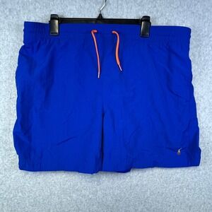 Polo Ralph Lauren Bathing Suit Men's Large Swim‎ Trunks Blue Athletic Drawstring